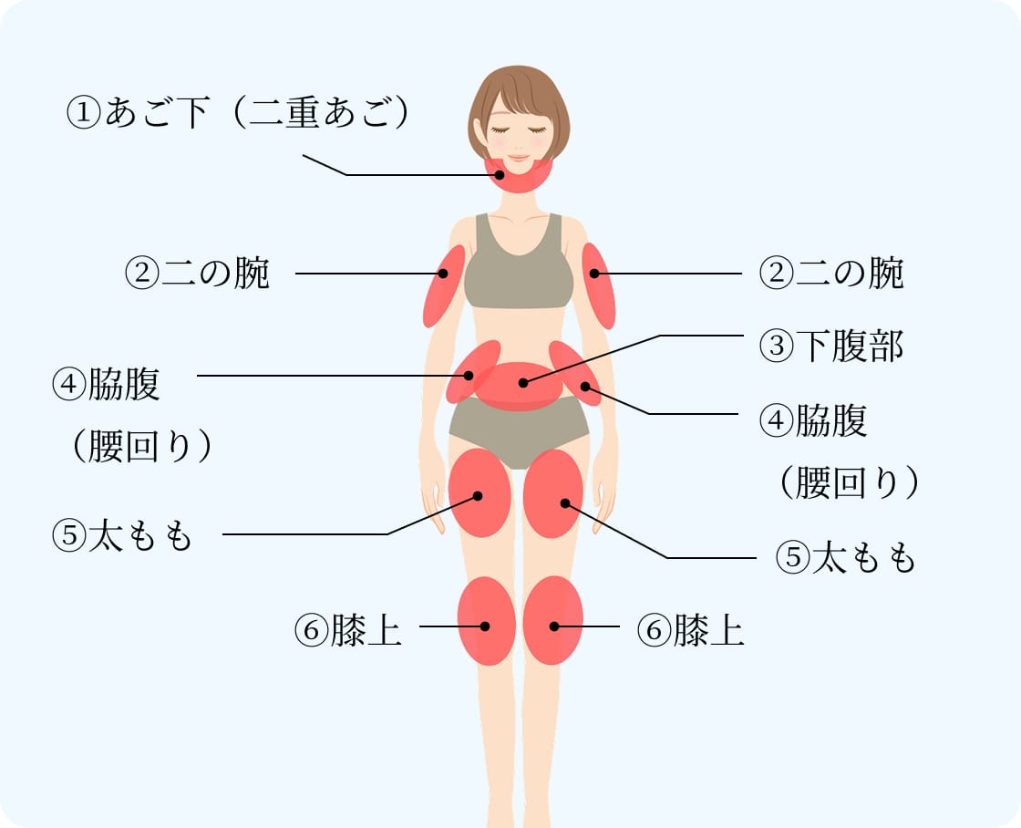 脂肪細胞溶解注射がおすすめの部位