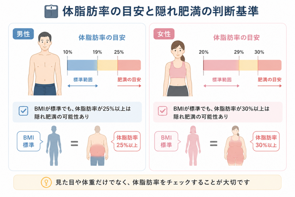 体脂肪率の目安と隠れ肥満